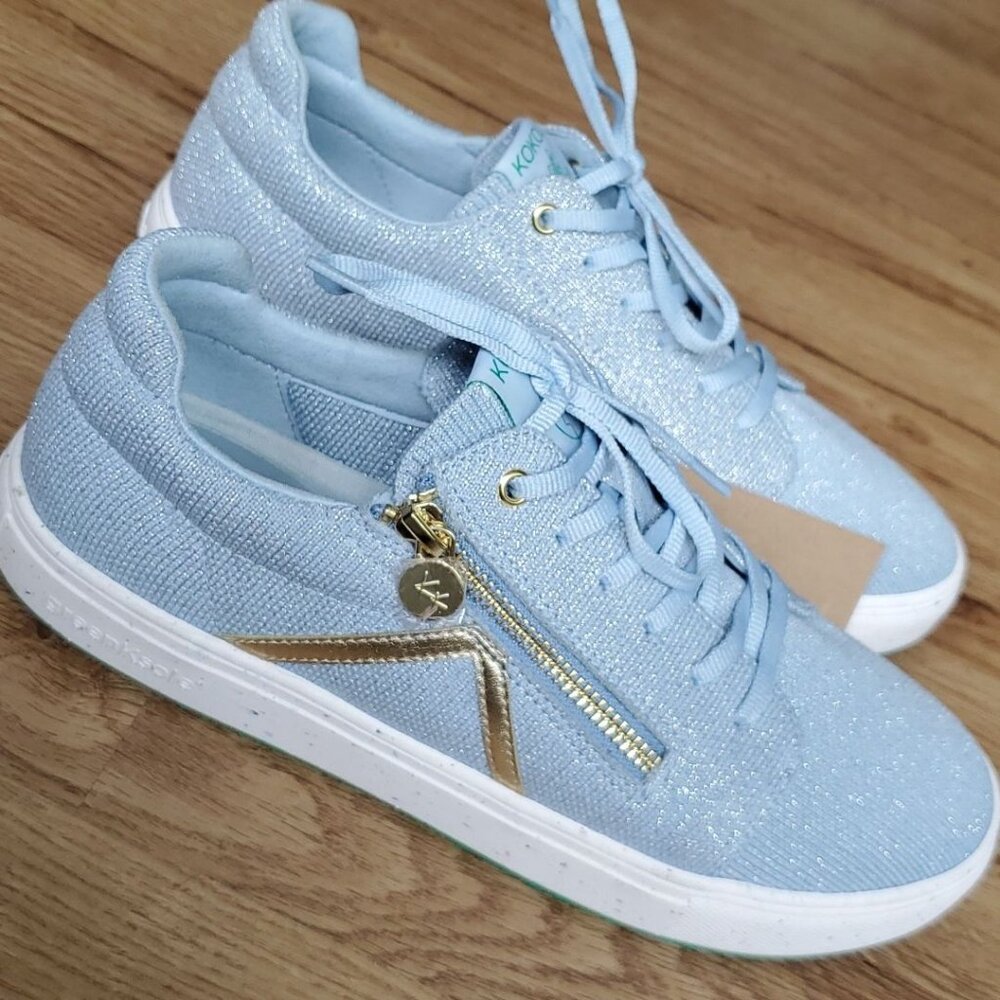 NWT Kokolu Comfort Knit Sneakers in Blue Sparkle Size 11